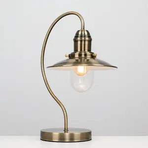 Metal Arched Lamp Antique Brass / No