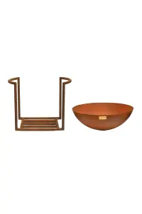 Outdoor XL Cast Iron Fire Pit in Rust H49cm W80cm