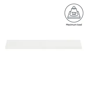 GoodHome Rigga White Rectangular Floating shelf (L)60cm x (D)19cm