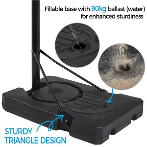 Yaheetech Black Portable Basketball Hoop with Wheels