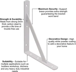 EAI - Strong Arm Shelf Bracket 500x330x30x4mm - White - Pair