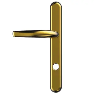 UAP High Security Long Backplate Signature - Door Handle - 243mm - PVD Gold