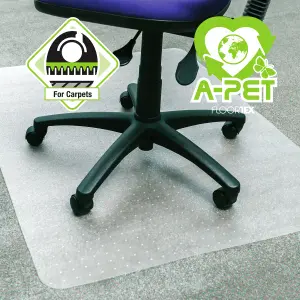 Floortex Carpet Protector Mat Rectangular for Standard Pile Carpets (up to 9mm) - 90 x 120cm