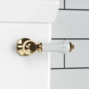 ENKI English Gold Traditional Ceramic Toilet Lever