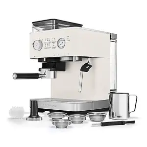 KitchenAid Semi Automatic Espresso Machine with Burr Grinder Porcelain