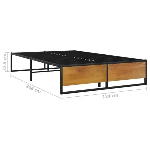 Berkfield Bed Frame Black Metal 120x200 cm