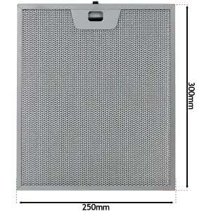 SPARES2GO Metal Mesh Grease Filter compatible with AEG Electrolux Zanussi Cooker Hood Extractor Vent Fan (250mm x 300mm)