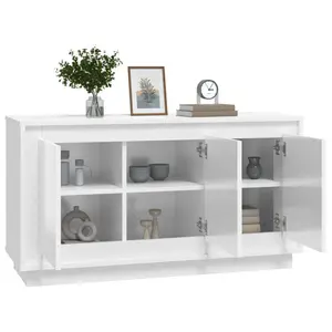 Alpen Home Sideboard Sonoma Oak 102X35x55 Cm Engineered Wood High Gloss White