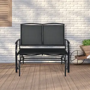 Costway 2-Person Patio Swing Glider Bench Outdoor Glider Loveseat Chair Garden