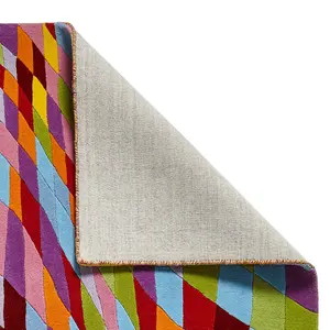 Prism PR101 Geometric Wool Rugs in Multicolour - 150x230cm