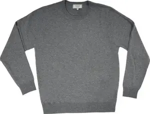 100% Merino Gents Crew Neck Sweater Pewter L Jumper