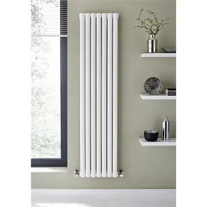 1600mm (H) x 420mm (W) - White Vertical Radiator (Paris) - DOUBLE Panel - (1.6m x 0.42m) - Depth 79mm