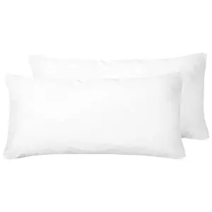 Set of 2 Pillows ERRIGAL Microfibre Low 40 x 80 cm White