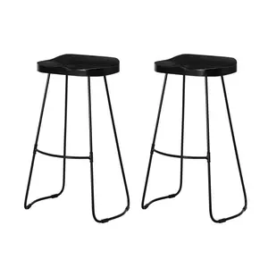 Gallitzin Solid Wood Kitchen Counter Bar Stool (Set of 2) Black / Bar Stool (76.25cm Seat Height)