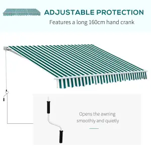 Outsunny Garden Sun Shade Canopy Retractable Shelter Patio Awning Outdoor