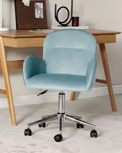 Desk Chair Velvet Mint Green PRIDDY