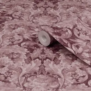 Laura Ashley Faded Glamour Apolline Pale Blackberry Smooth Wallpaper