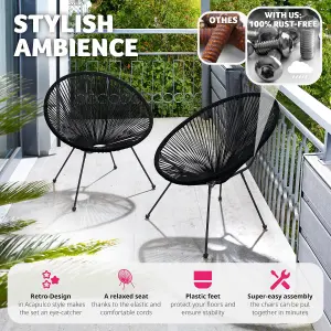 Garden chairs in retro design (set of 2) - black