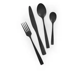 Excelsa Shadow 16 Piece Cutlery Set , Service for 4 (Set of 4) Black