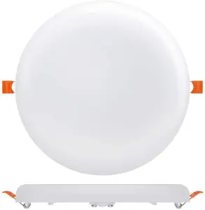 12W Frameless Recessed-Surface Super LED Panel, 105mm, Round, 3000K (Pack of 4)