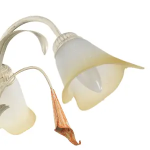 Luminosa Lucrezia 3 Light Multi Arm Pendant Ceiling Light, Ivory