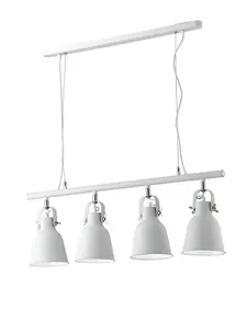 Luminosa Legend Bar Ceiling Dome Pendant, White, Nickel, E27