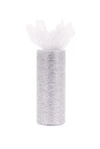 Trim: Mesh Tulle: 10m x 15cm: Metallic and Silver