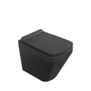 Bellio Rimless Black Back to Wall Toilet