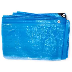 1.83M X 3.6M BLUE STANDARD WATERPROOF TARPAULIN WITH EYELETS