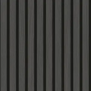 Contemporary Wood Slat Wallpaper in Ebony