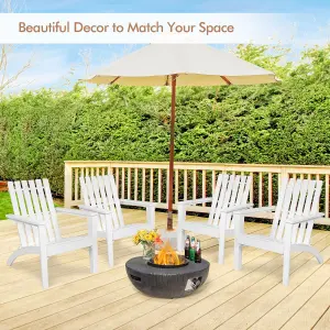 Costway Solid Acacia Wood Adirondack Chair Outdoor Patio Chair Lawn Chair