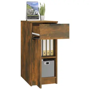 Berkfield Desk Cabinet Smoked Oak 33.5x50x75 cm Engineered Wood