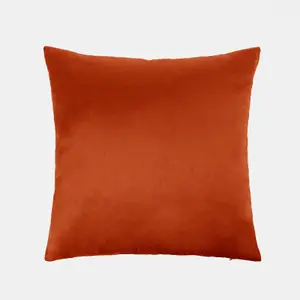 Sienna 2 x Matte Velvet Filled Cushion Covers Soft Zip, Rust - 45 x 45cm