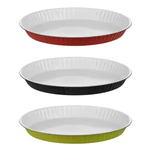 Maison by Premier Ecocook Black Low Flan Dish