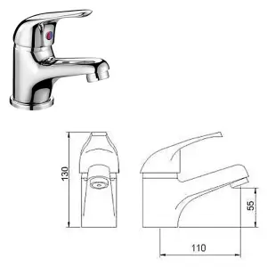 Nes Home Dame Bathroom Basin Mono Mixer Tap, Bath Filler Tap & Waste Chrome