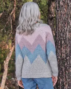 Womens Soft Chevron Jumper Multi | Woolovers