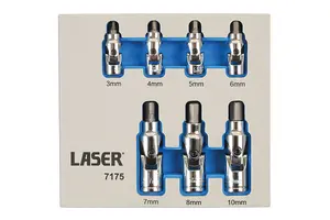 Laser Tools 7175 7pc Universal Joint Hex Socket Bit Set