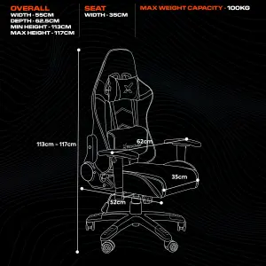 X-Rocker Agility Compact Gaming Chair Racing PC Reclining Adjustable PC Gaming Seat for Kids and Juniors - CARBON BLACK