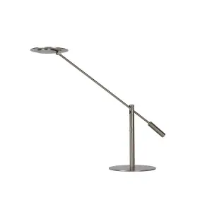 Lucide Anselmo Modern Desk Lamp - LED Dim. - 1x9W 3000K - Satin Chrome