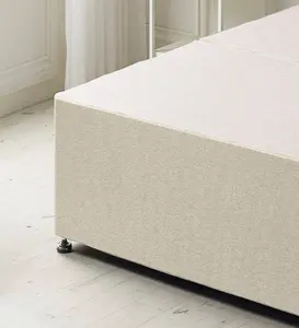 Somnior Galaxy Tweed Natural Divan Bed Base With 2 Drawers And Headboard - Double