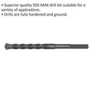 Premium 24 x 320mm SDS Max Drill Bit for Masonry - Fully Hardened & Precision Ground