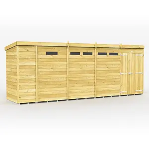 DIY Sheds 17x4 Pent Security Shed - Double Door