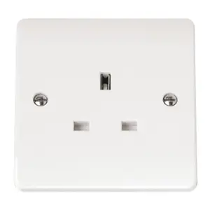 Click Scolmore Mode Single Unswitched Plug Socket 13A 1 Gang White - CMA630