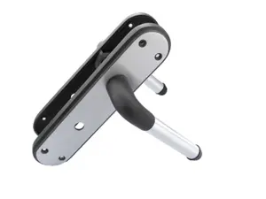 Marina Door Handle Two Tone Bathroom Lock Lever - Matt Black and Satin by Betley Butterfly