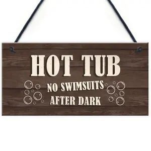 Red Ocean Novelty Hot Tub Sign Funny Hot Tub Accessories Garden Signs And Plaques