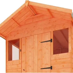 INSATLLED - 8ft x 8ft (2.35m x 2.35m) Wooden Summer APEX Shed (12mm T&G Floor + Roof) (8 x 8) (8x8)