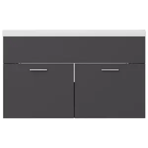 Saona 800mm Single Bathroom Vanity with Integrated Ceramic Basin Gray