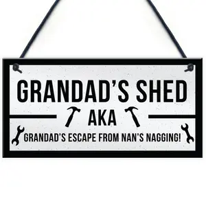 Funny Shed Sign For Grandad Hanging Garden Man Cave Sign Fathers Day Gift