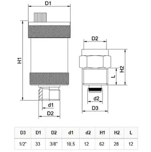 1/2" Inch BSP Universal Automatic Air Vent With Cut-off Ending Valve Cap