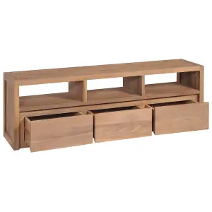 Berkfield TV Cabinet Solid Teak Wood with Natural Finish 120x30x40 cm